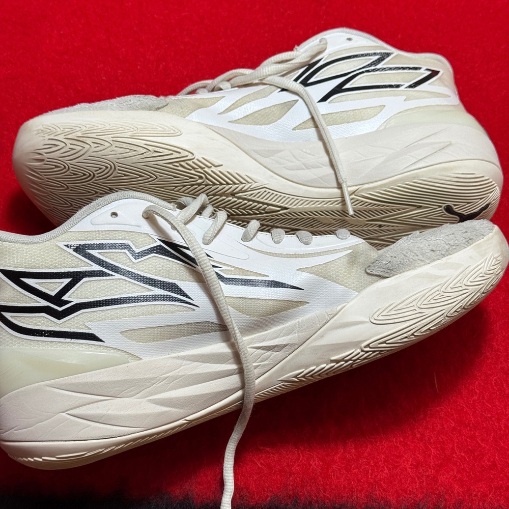 Puma MB.02 LaMelo Basketball Shoes Mens 12 White Whispers 378319-01 Sneaker